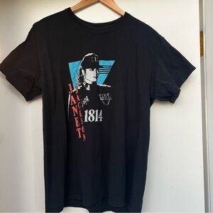 JACKSON Black Tee with Blue and Red Graphic